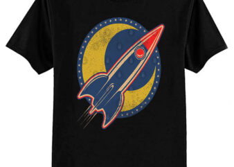 Retro Moon Rocket T-Shirt