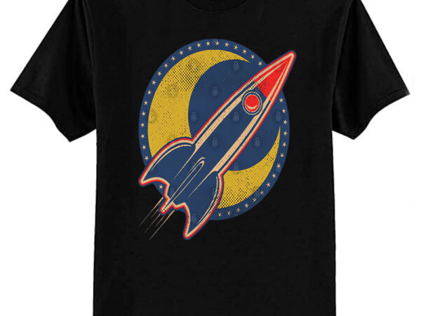 Retro moon rocket t-shirt