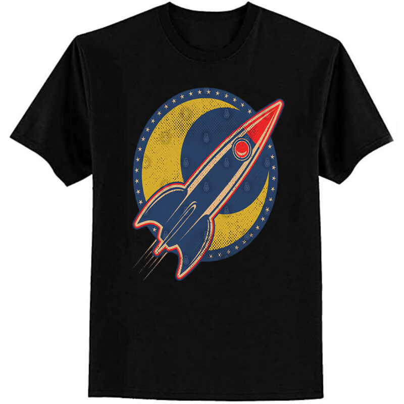 Retro Moon Rocket T-Shirt