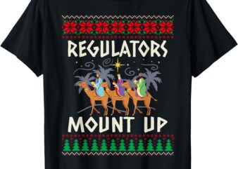 Retro Regulators Mount Up Camel Ugly Christmas Sweater Xmas T-Shirt