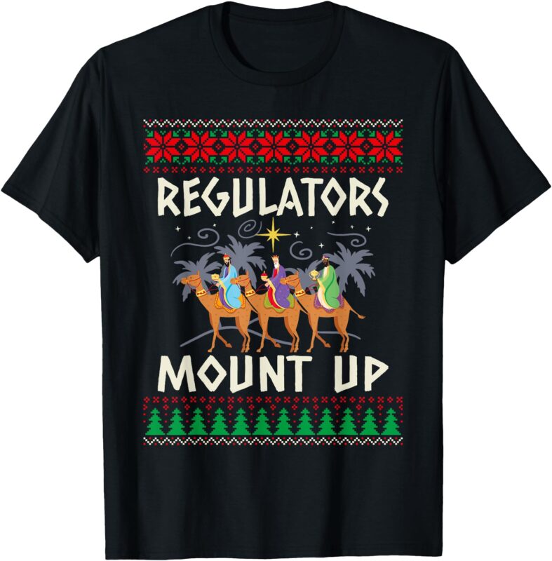 Retro Regulators Mount Up Camel Ugly Christmas Sweater Xmas T-Shirt