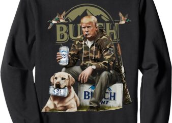 Retro Trump Hunting Deer Funny Beer Drinking Beer Hunting Sweatshirt