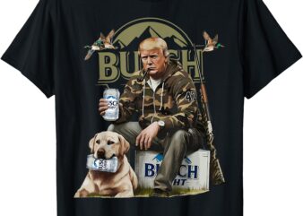 Retro Trump Hunting Deer Funny Beer Drinking Beer Hunting T-Shirt