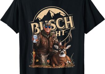 Retro Trump Hunting Deer Funny Beer Drinking Beer Hunting T-Shirt