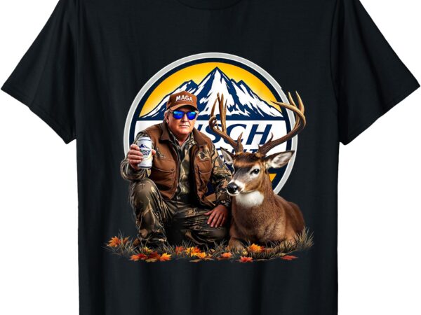 Retro trump hunting deer maga beer drinking beer hunting t-shirt