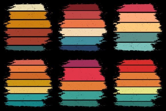 Retro Vintage Sunset Grunge Background Bundle