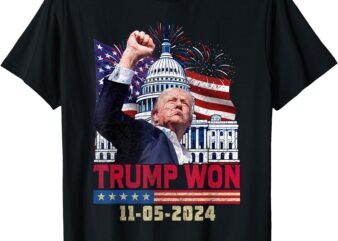 Retro Vintage Trump Wins 2024 Election Trump Won 2024 T-Shirt