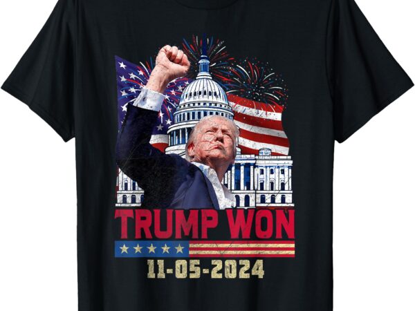 Retro vintage trump wins 2024 election trump won 2024 t-shirt