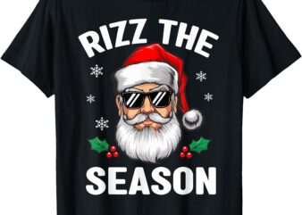 Rizz The Season Santa Kids Teen Boys Funny Christmas Men T-Shirt