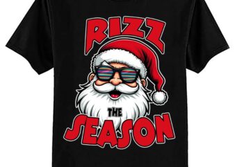 Rizz the Season Funny Christmas Rizzmas Santa Claus Rizzler T-Shirt ltsp