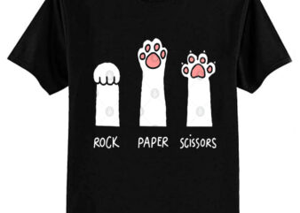 Rock Paper Scissors Funny cat T-Shirt