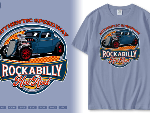 Rockabilly hot rod t shirt design online