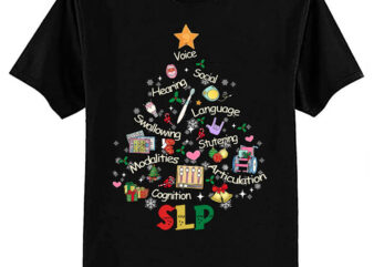 SLP Therapy Christmas Tree Sweatshirt Speech Therapist Christmas Shirt ltsp