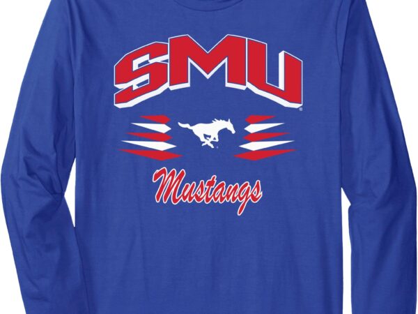 Smu mustangs retro diamond blue officially licensed long sleeve t-shirt