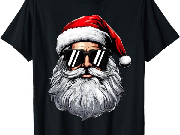 Santa face retro sunglasses christmas shirts for mens boys t-shirt