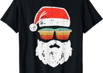 Santa Face Retro Sunglasses Christmas Xmas Men Women Kids T-Shirt