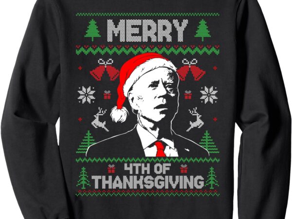 Santa joe biden merry thanksgiving ugly christmas sweater sweatshirt