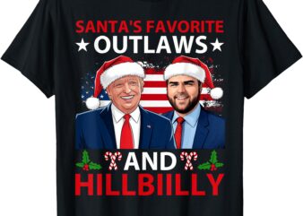 Santa’s Favorite Outlaws & Hillbiilly Trump Vance Christmas T-Shirt