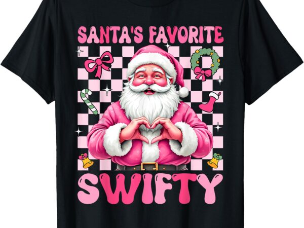 Santa’s favorite swifty merry christmas groovy xmas lights t-shirt