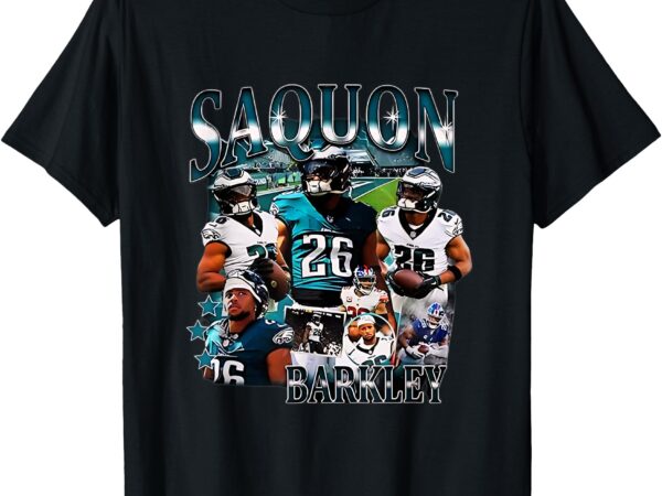 Saquon eagles vintage barkley design 90s graphic tee t-shirt