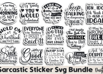 Sarcastic Sticker T-shirt Bundle Sarcastic Sticker Svg Bundle