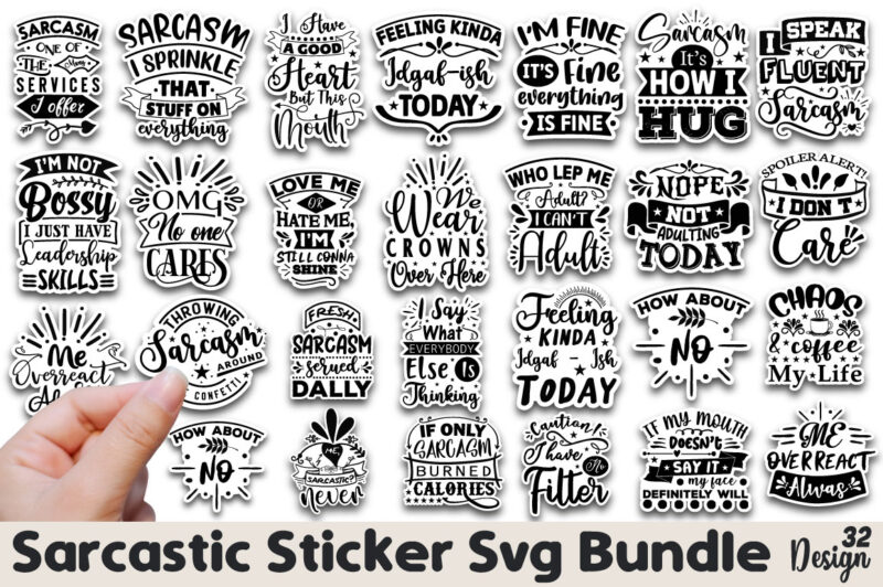 Sarcastic Sticker T-shirt Bundle Sarcastic Sticker Svg Bundle