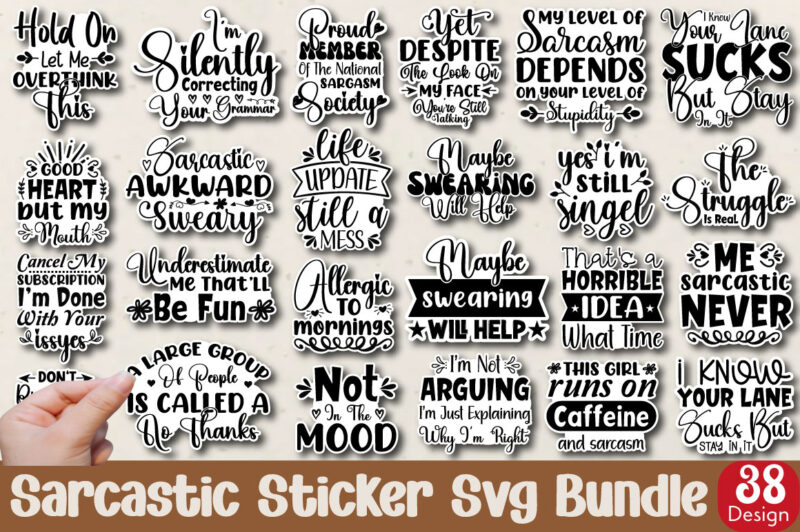 Sarcastic Sticker Svg Bundle