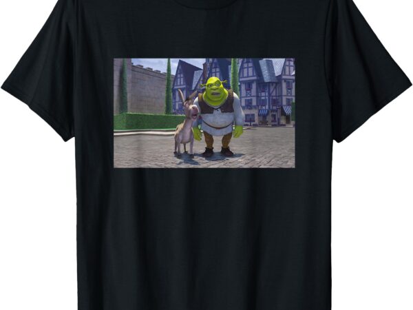 Shrek iconic donkey & shrek photo scene big chest poster t-shirt