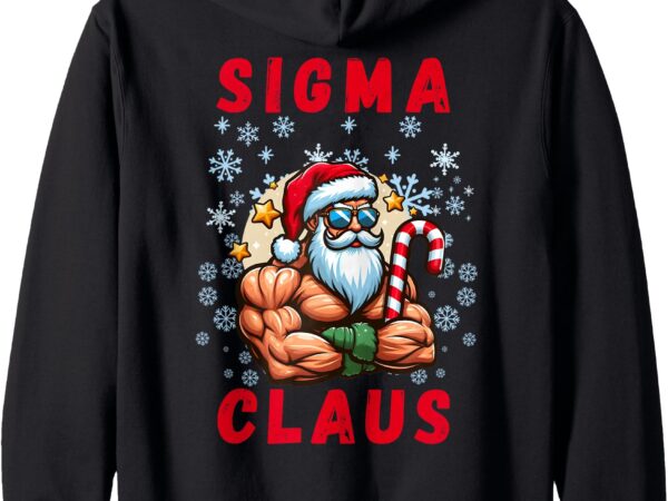 Sigma claus funny christmas rizzler santa rizz meme rizzmas zip hoodie t shirt template vector