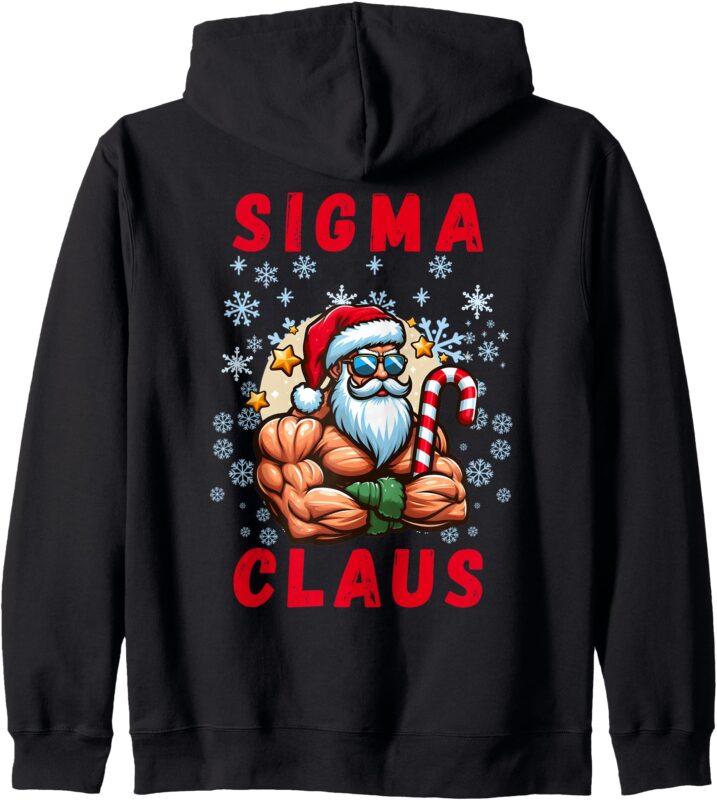 Sigma Claus Funny Christmas Rizzler Santa Rizz Meme Rizzmas Zip Hoodie