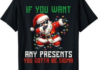 Sigma Santa Shirt Boys Dabbing Santa Funny Christmas Kids T-Shirt