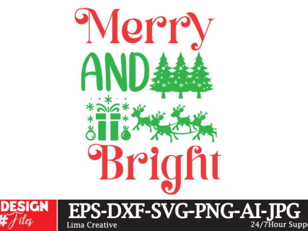 Merry and bright sublimation png ,christmas sublimation design