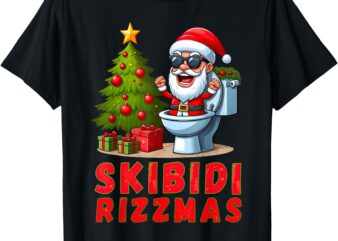 Skibidi Rizzmas Christmas Rizz Funny Santa Claus T-Shirt