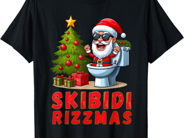 Skibidi rizzmas christmas rizz funny santa claus t-shirt