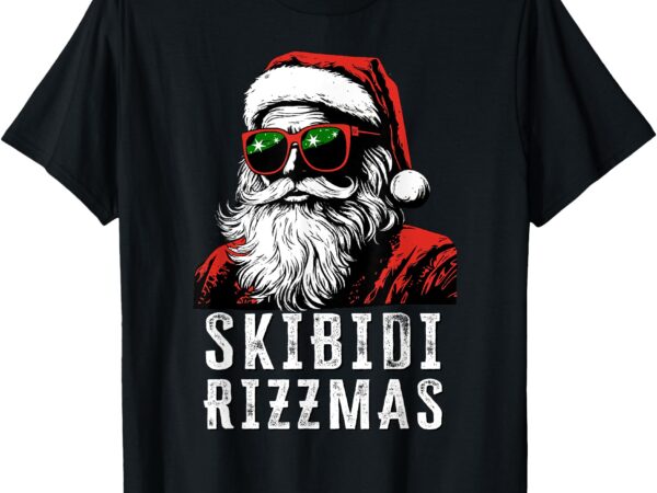 Skibidi rizzmas christmas rizz santa claus charisma kid cool t-shirt