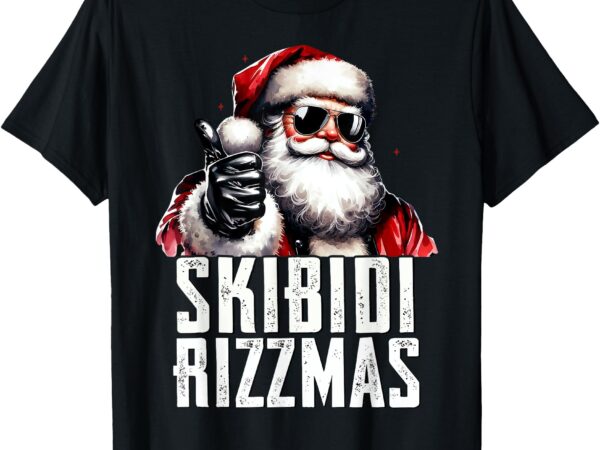 Skibidi rizzmas christmas rizz santa claus charisma kid cool t-shirt