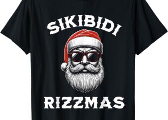 Skibidi Rizzmas Christmas Rizz Teen Boys Kids Men Santa T-Shirt