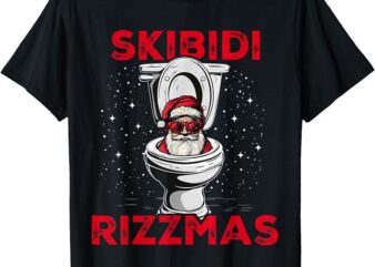 Skibidi Rizzmas Funny Santa Toilet White Elephant Christmas T-Shirt