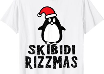 Skibidi Rizzmas Funny rizzmas season Christmas santa Penguin T-Shirt