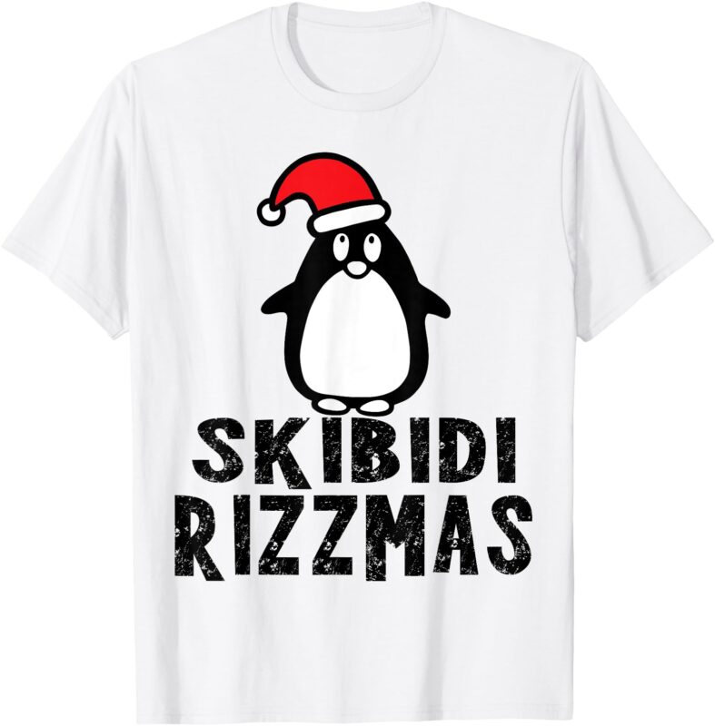 Skibidi Rizzmas Funny rizzmas season Christmas santa Penguin T-Shirt