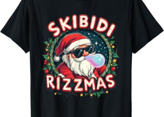 Skibidi Rizzmass Celebration Merry Christmas Funny Santa T-Shirt