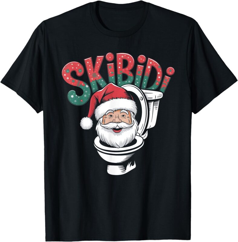 Skibidi Santa Matching Christmas Funny Alpha Meme Retro Xmas T-Shirt