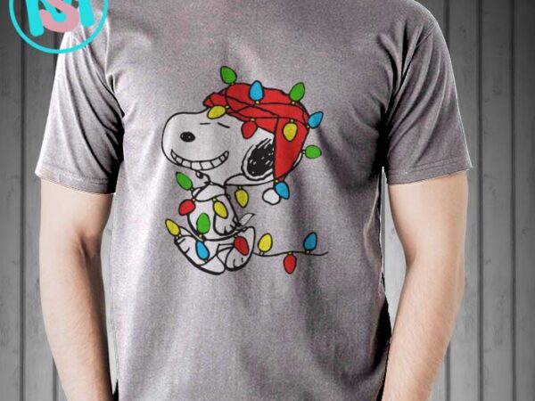 Snoopy christmas lights svg, merry christmas svg, xmas svg t shirt template vector