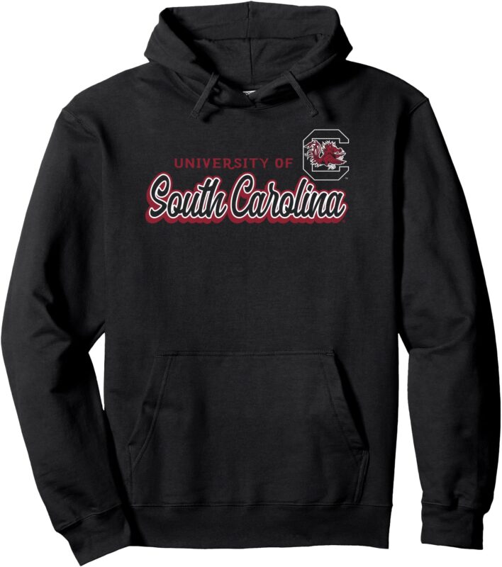 South Carolina Gamecocks Cursive Black Officially Licensed Pullover Hoodie