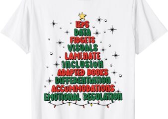 Special Ed Teacher Christmas Holiday Teacher Xmas Lights T-Shirt