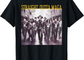 Straight Outta Maga Western Cowboy Outfit Trump 2024 T-Shirt