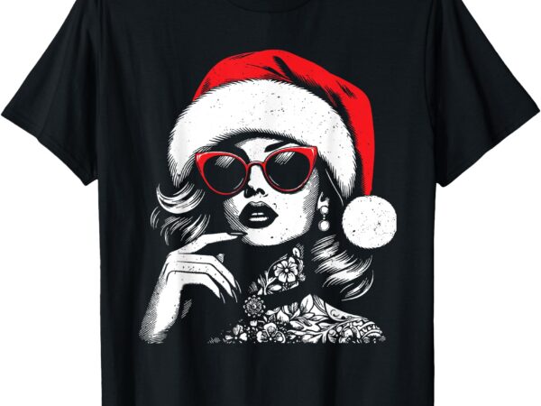 Stylish mrs claus, merry christmas xmas vintage women girls t-shirt