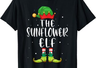 Sunflower Elf Family Matching Christmas Pajamas T-Shirt