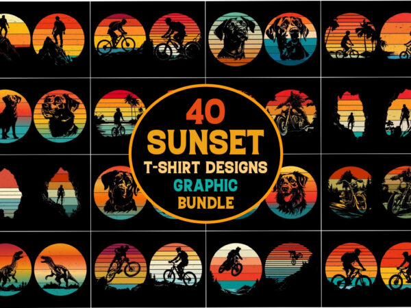 Sunset t-shirt graphic bundle