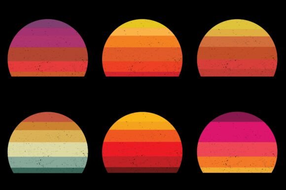 Sunset Vintage Grunge Background Bundle